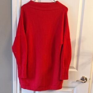 Chic Red Cowl Neck Sweater